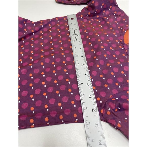 Sophie Catalou Girls Dress‎ 7 8 Purple Polka Dot Pink Cotton Button Back NWT - Picture 12 of 13